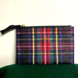 Medium Stewart Plaid Leather clutch